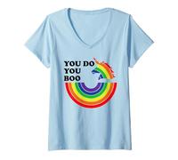 Mujer You Do You Boo Unicorn Rainbow Pride LBGT Gay Pride LGBTQ Camiseta Cuello V