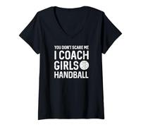 Mujer You Don't Scare Me I Coach Girls Handball Entrenador Camiseta Cuello V