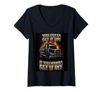 Mujer You Gotta Get Funny Dump Truck Driver Trucking Dad Hombres Camiseta Cuello V