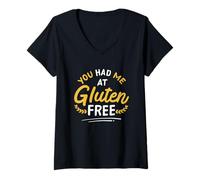 Mujer You Had Me At Gluten Free Enfermedad Celíaca Vida Sin Gluten Camiseta Cuello V