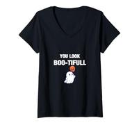 Mujer You Look Boo-tiful Halloween Illustration Graphic Designs Camiseta Cuello V