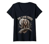 Mujer You Look Tired Vulture Dark Humor Camiseta Cuello V