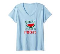 Mujer You’re One in a Melon Juicy Pun Design Ripe with Personality Camiseta Cuello V
