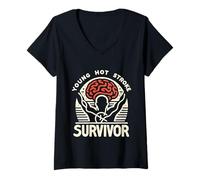 Mujer Young Hot Stroke Survivor Luchador resiliente -------- Camiseta Cuello V