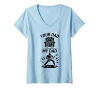 Mujer Your Dad My Dad Guitarrista Guitarrista Funny Men Father Camiseta Cuello V