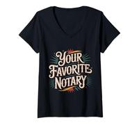 Mujer Your Favorite Notary Agente de Firma - Camiseta Cuello V