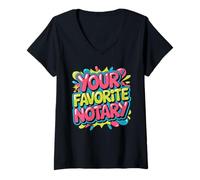 Mujer Your Favorite Notary Agente de Firma - Camiseta Cuello V