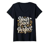 Mujer Your Pace Is Fomentar el Progreso rápido - Camiseta Cuello V