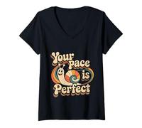 Mujer Your Pace Is Fomentar el Progreso rápido |- Camiseta Cuello V