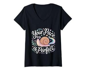 Mujer Your Pace Is Fomentar el Progreso rápido |- Camiseta Cuello V