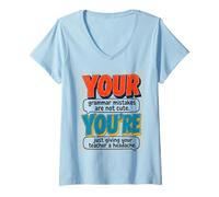 Mujer Your You'Re Funny English Grammar Teacher Humor Camiseta Cuello V
