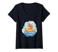 Mujer You'Re Shrimply The Best Pun Funny Shrimp Chef Chiste Humor Camiseta Cuello V