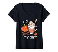 Mujer You'Re The Pumpkin Spice to My Latte Cute Fall Coffee Autumn Camiseta Cuello V