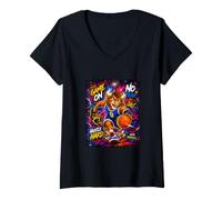 Mujer Youth Basketball Mania Space Galaxy Graffiti Art Camiseta Cuello V