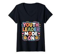 Mujer Youth Leader Mode On Ministerio Joven - Camiseta Cuello V