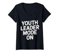 Mujer Youth Leader Mode On Ministerio Joven - Camiseta Cuello V