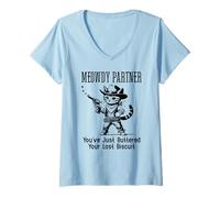 Mujer You've Just Buttered Your Last Biscuit Cat Meowdy Partner Camiseta Cuello V