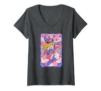 Mujer Yu-Gi-Oh! Dark Magician Girl Cute Stained Glass Anime Camiseta Cuello V