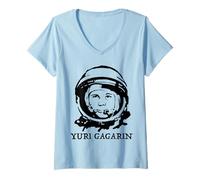 Mujer Yuri Gagarin - Camiseta Camiseta Cuello V