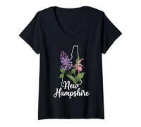 Mujer Zapatillas de Mujer de New Hampshire, Color Morado y Rosa Camiseta Cuello V