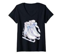 Mujer Zapatos de Patinaje artístico Lindo Invierno Patinador sobre Hielo Camiseta Cuello V