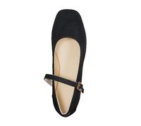 Mujer Zapatos Hebilla de fácil Ajuste Ante sintético Cómodos Suaves y Fáciles de Calzar Bailarinas Zapatos para Caminar con Hebillas Decorativa y Tacon Bajo Negro 39.5 EU