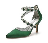 Mujer Zapatos Tacón Zapatos Mujer Tacon Fiesta Clásico Stilettos High Heels Fiesta Boda Mujer Tacones Altos,Verde,35