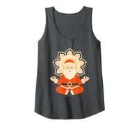 Mujer Zen Santa Meditando con Mandala Pacífico Mindful Christmas Camiseta sin Mangas