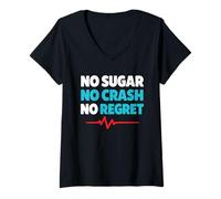 Mujer Zero Sugar Lifestyle Keto Control de glucosa bajo en carbohidratos Camiseta Cuello V