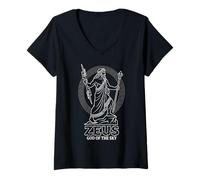 Mujer Zeus Dios del Cielo Camiseta Cuello V
