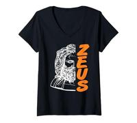 Mujer Zeus Dios del Trueno Fuerza Poder Monte Olimpo Camiseta Cuello V