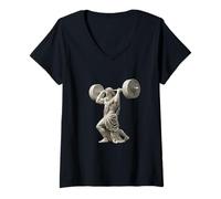 Mujer Zeus Halterofilia Mitología Griega Culturista Gimnasio Entrenamiento Camiseta Cuello V
