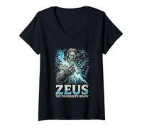 Mujer Zeus La ira del Trueno Rey de la mitología Griega Camiseta Cuello V