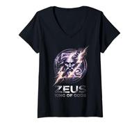 Mujer Zeus Rey de Dioses Camiseta Cuello V