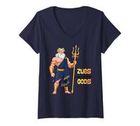 Mujer Zeus Rey de los Dioses Souvenir Grecia Atenas Niño Niño Niño Camiseta Cuello V