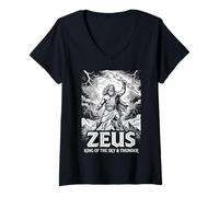 Mujer Zeus Rey del Cielo Y Trueno Camiseta Cuello V