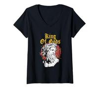 Mujer Zeus Thunderbolts Rey De Dioses Mitología Griega Vintage Camiseta Cuello V