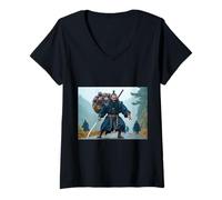 Mujer Zhong Kui, dios cazador de demonios de la mitología china Camiseta Cuello V