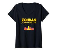 Mujer Zohran Mamdani para el alcalde de Nueva York Funny Cool Trendy Progressive Camiseta Cuello V
