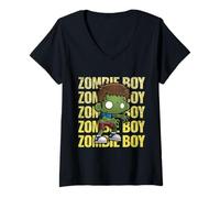 Mujer Zombi Boy Cute Adorable Kawaii Halloween Zombies Camiseta Cuello V