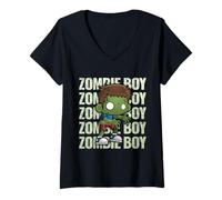 Mujer Zombi Boy Cute Adorable Kawaii Halloween Zombies Camiseta Cuello V