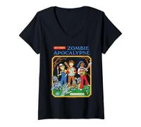 Mujer Zombie Apocalypse Sarcastic Retro Vintage Funny Adult Humor Camiseta Cuello V
