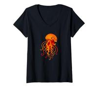 Mujer Zombie Medusa Pez Océano Animal - Muertos vivientes Scare Boo Spook Camiseta Cuello V