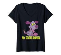 Mujer Zombie Puppy es mi Animal Espiritual Camiseta Cuello V