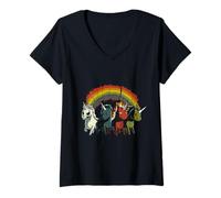 Mujer Zombie Unicorns Apocalypse Rainbow Scary Animal Hombre Mujer Camiseta Cuello V