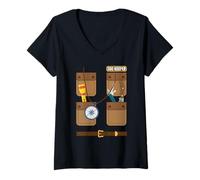 Mujer Zoo Keeper - Disfraz de Halloween para niñas y niños Camiseta Cuello V