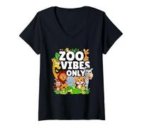 Mujer Zoo Vibes Only Zoo Party Un Día En El Zoo Safari Zoo Animal Camiseta Cuello V