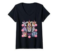 Mujer Zoológico Animales Fauna Silvestre Cumpleaños Zoo Día Animal Chicle Camiseta Cuello V