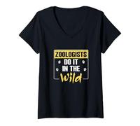 Mujer Zoólogos Lo Hacen En La Salvaje Divertido Zoología Humor Un Zoólogo Camiseta Cuello V