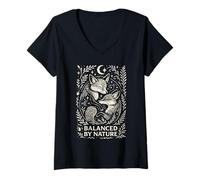 Mujer Zorro Bohemio rústico equilibrado por Nature Woodland Design Camiseta Cuello V
